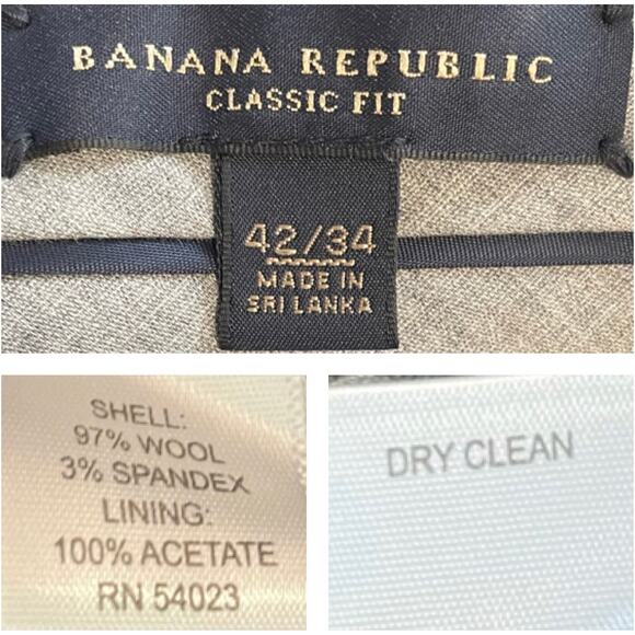 Banana Republic Brown Wool Classic Fit Dress Pants NEW 42/34 - Picture 3 of 5